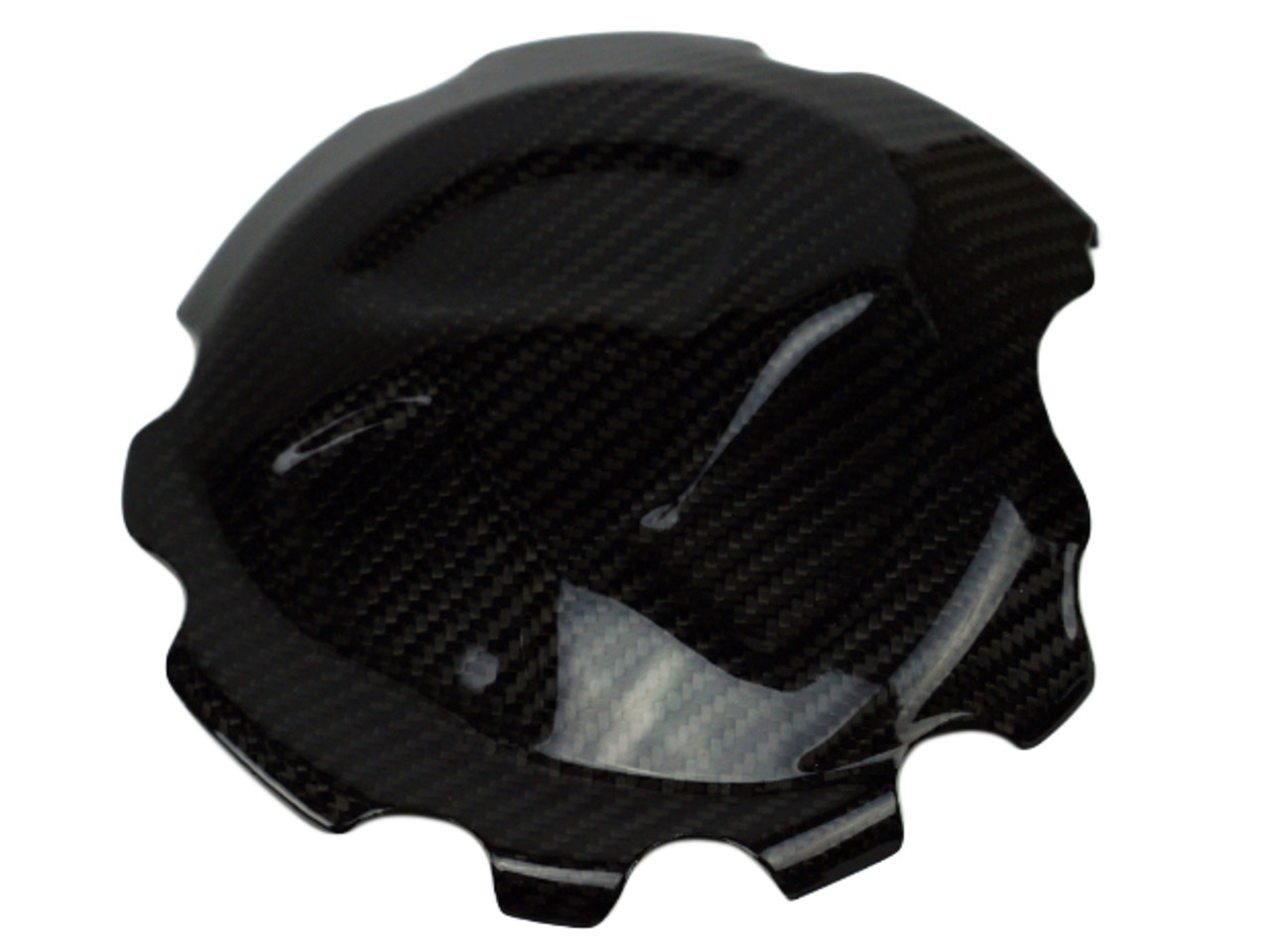 Clutch Cover in Glossy Twill Weave Carbon Fiber for BMW S1000RR, S1000R, S1000XR