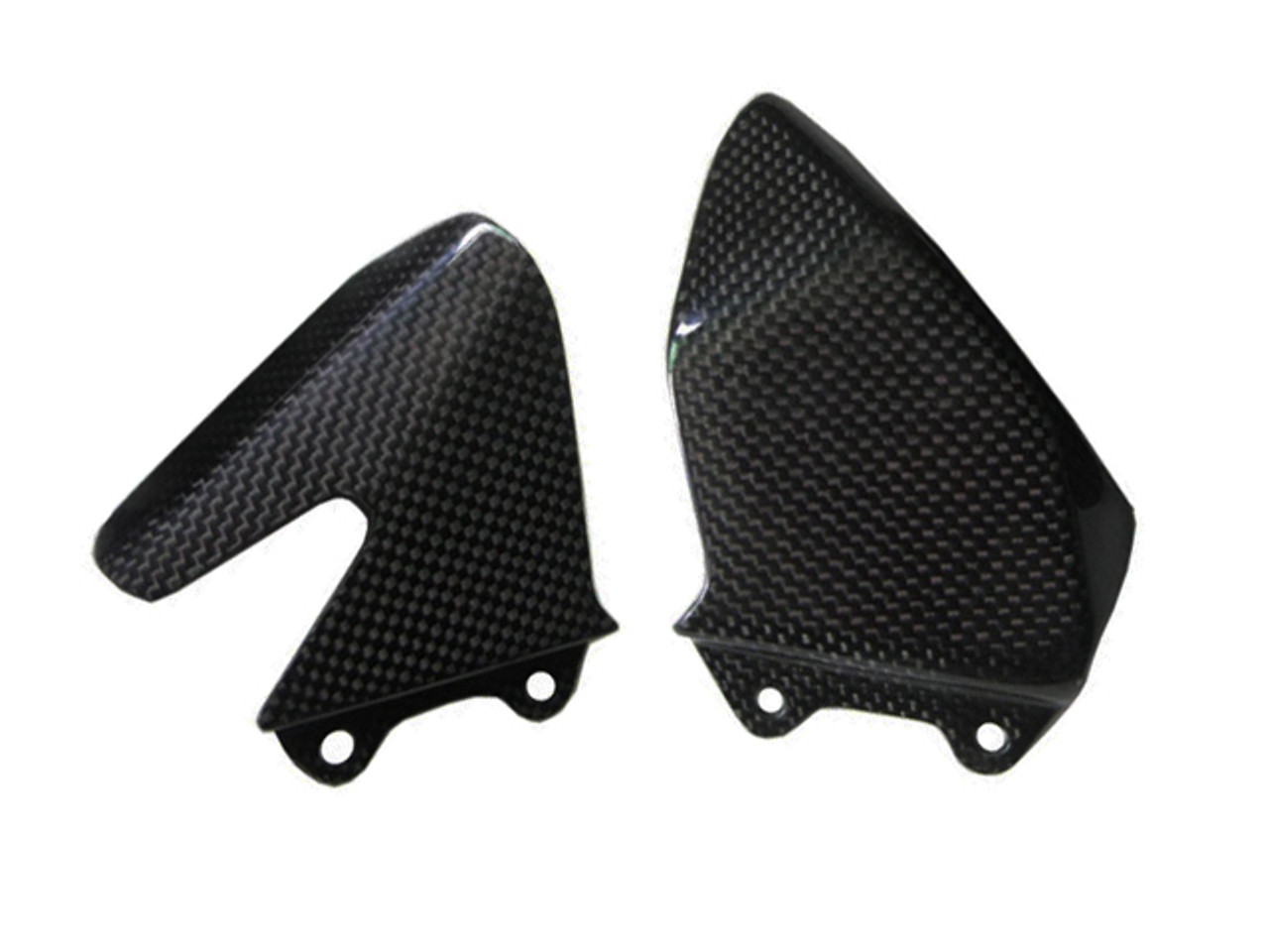 Glossy Plain Weave Carbon Fiber Heel Plates for MV Agusta F4 2010+