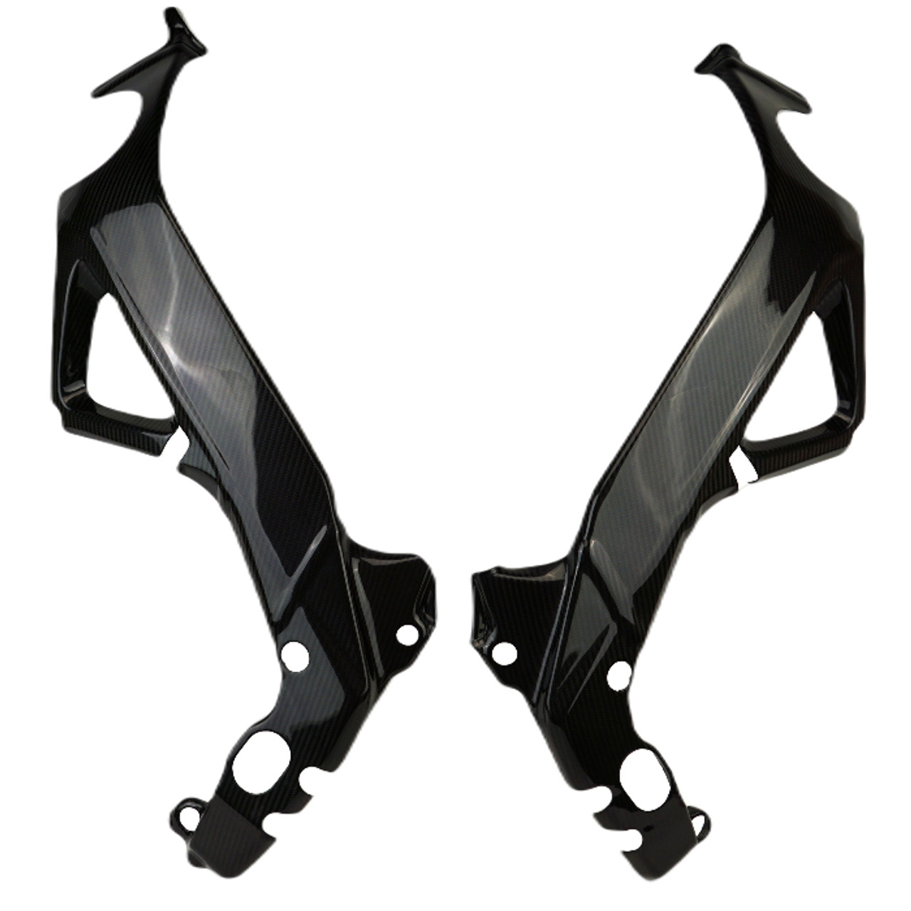 Frame Covers in Glossy Twill Weave Carbon Fiber for Aprilia RSV4 2021+, Tuono V4 2021+