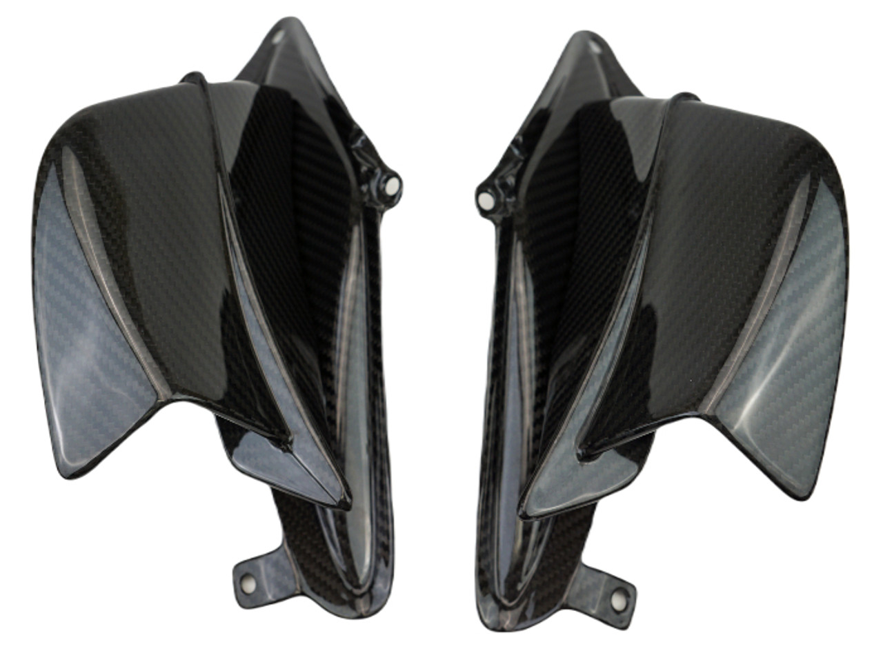 Winglets with Base Plates in Glossy Twill Weave Carbon Fiber for Honda CBR650R 2019+ 

