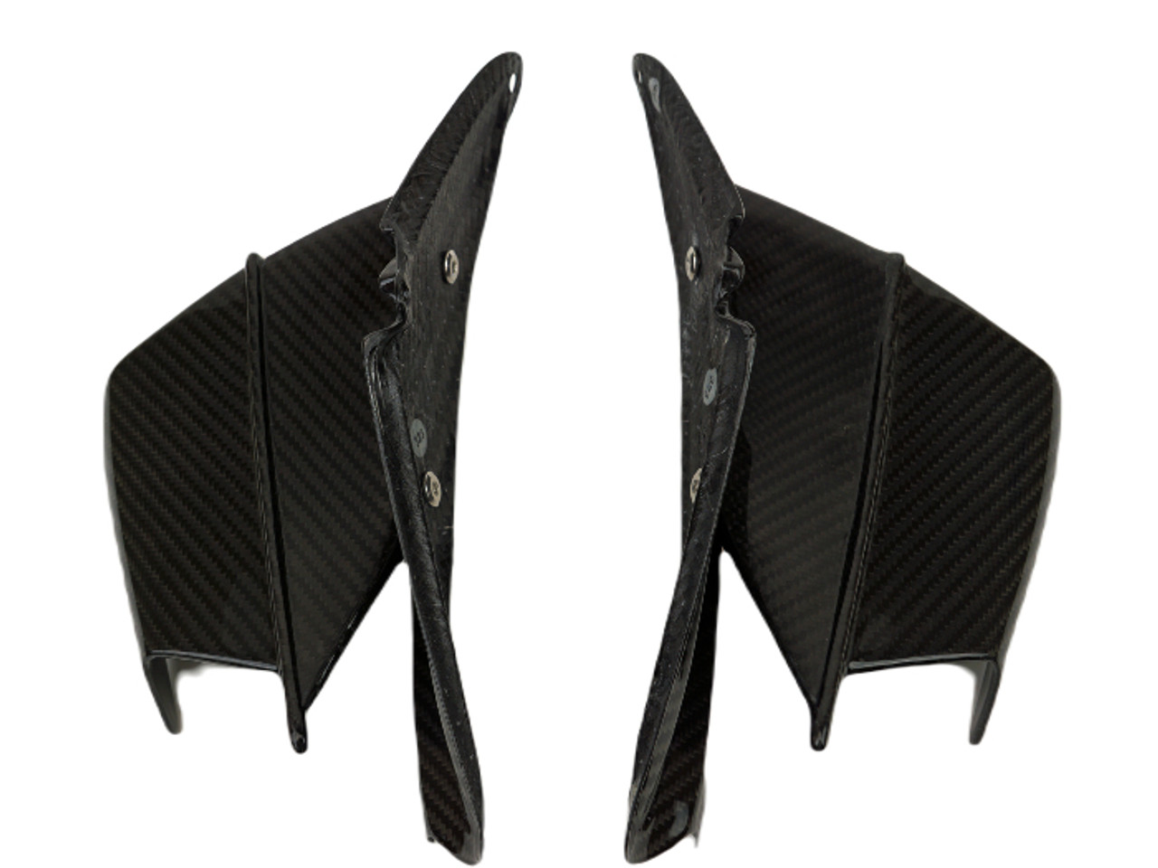Winglets with Base Plates in Glossy Twill Weave Carbon Fiber for Honda CBR650R 2019+ 