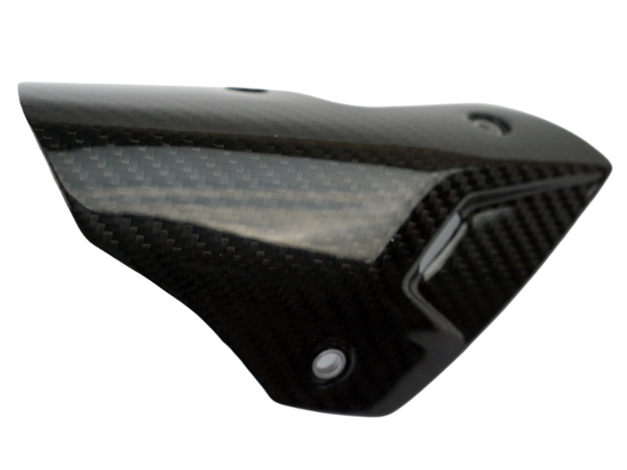 Exhaust Cover in Glossy Twill Weave Carbon Fiber for BMW S1000R 2021+