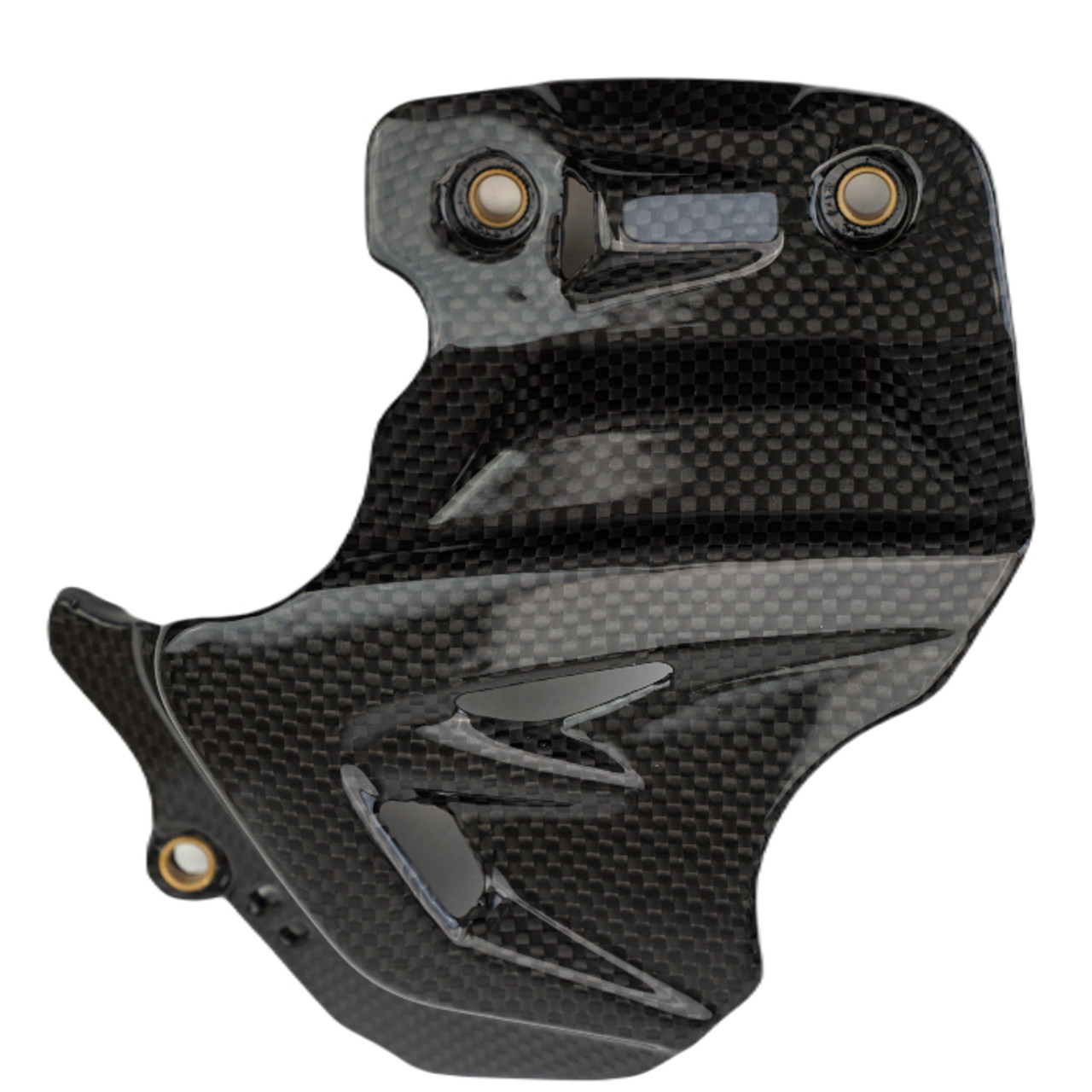 Sprocket Cover in Glossy Plain Weave Carbon Fiber for Ducati DesertX