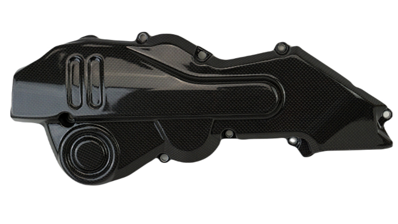 Cam Belt Cover in Glossy Plain Weave Carbon Fiber for Ducati DesertX

