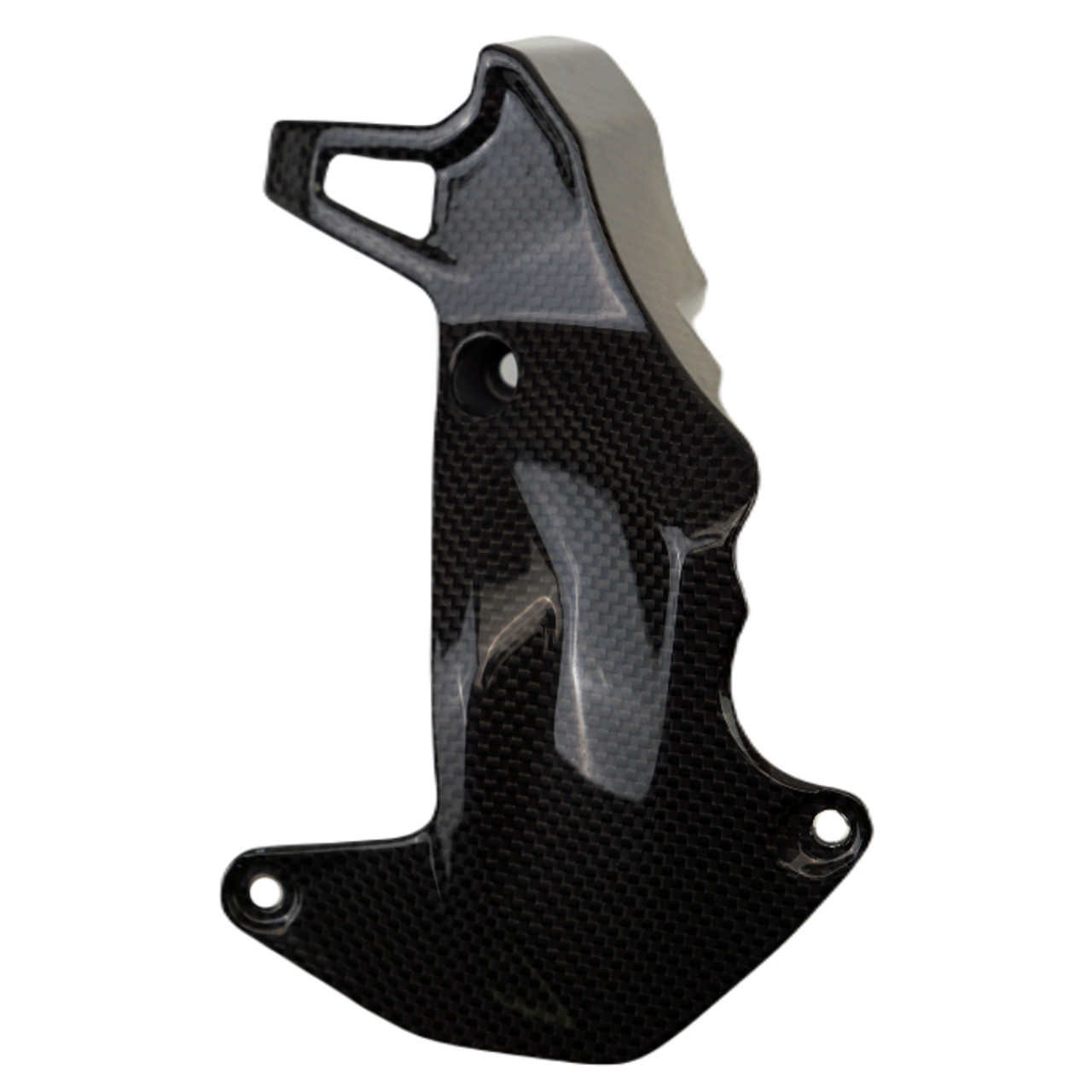 Sprocket Cover in Glossy Plain Weave Carbon Fiber for Ducati Streetfighter V2

