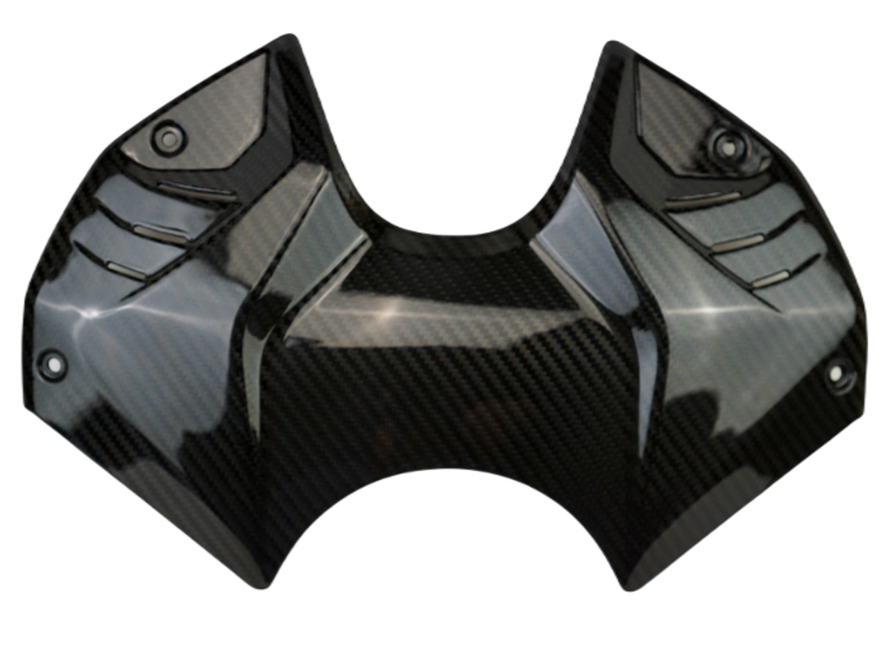 Tank Cover DP Style in Glossy Twill Weave Carbon Fiber for Ducati Streetfighter V4 2020-2022