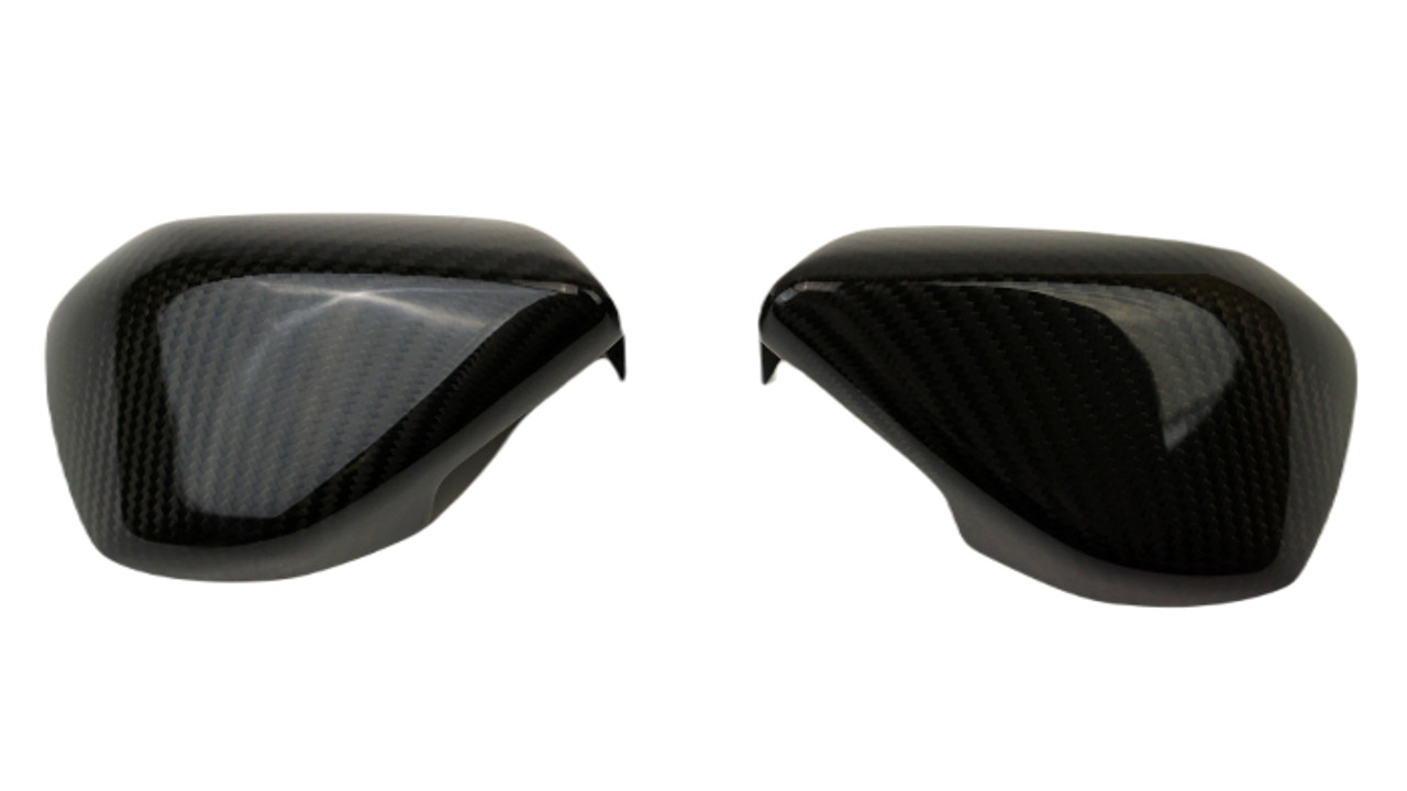 Mirror Covers in Glossy Twill Weave Carbon Fiber for Aprilia RSV4 2021+