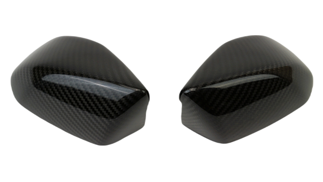 Mirror Covers in Glossy Twill Weave Carbon Fiber for Aprilia RSV4 2021+