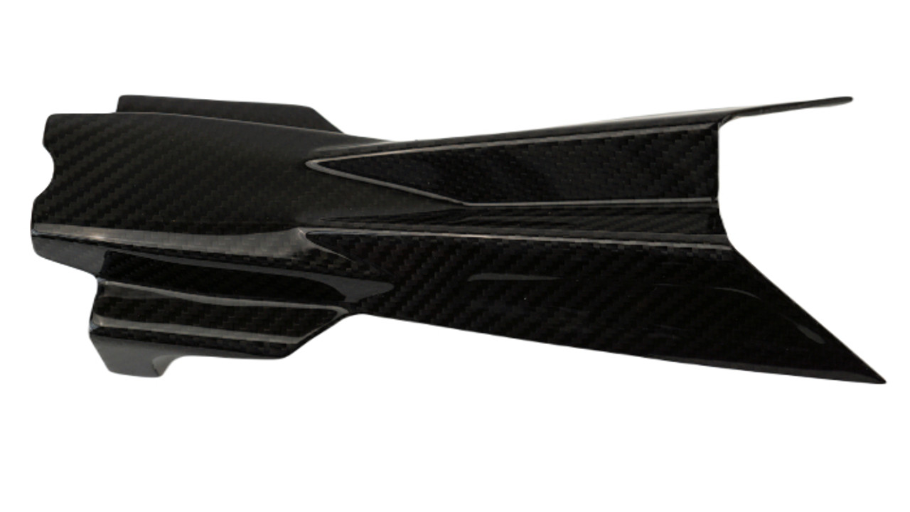 License Plate Bracket Cover in Glossy Twill Weave Carbon Fiber for Aprilia RSV4 2021+