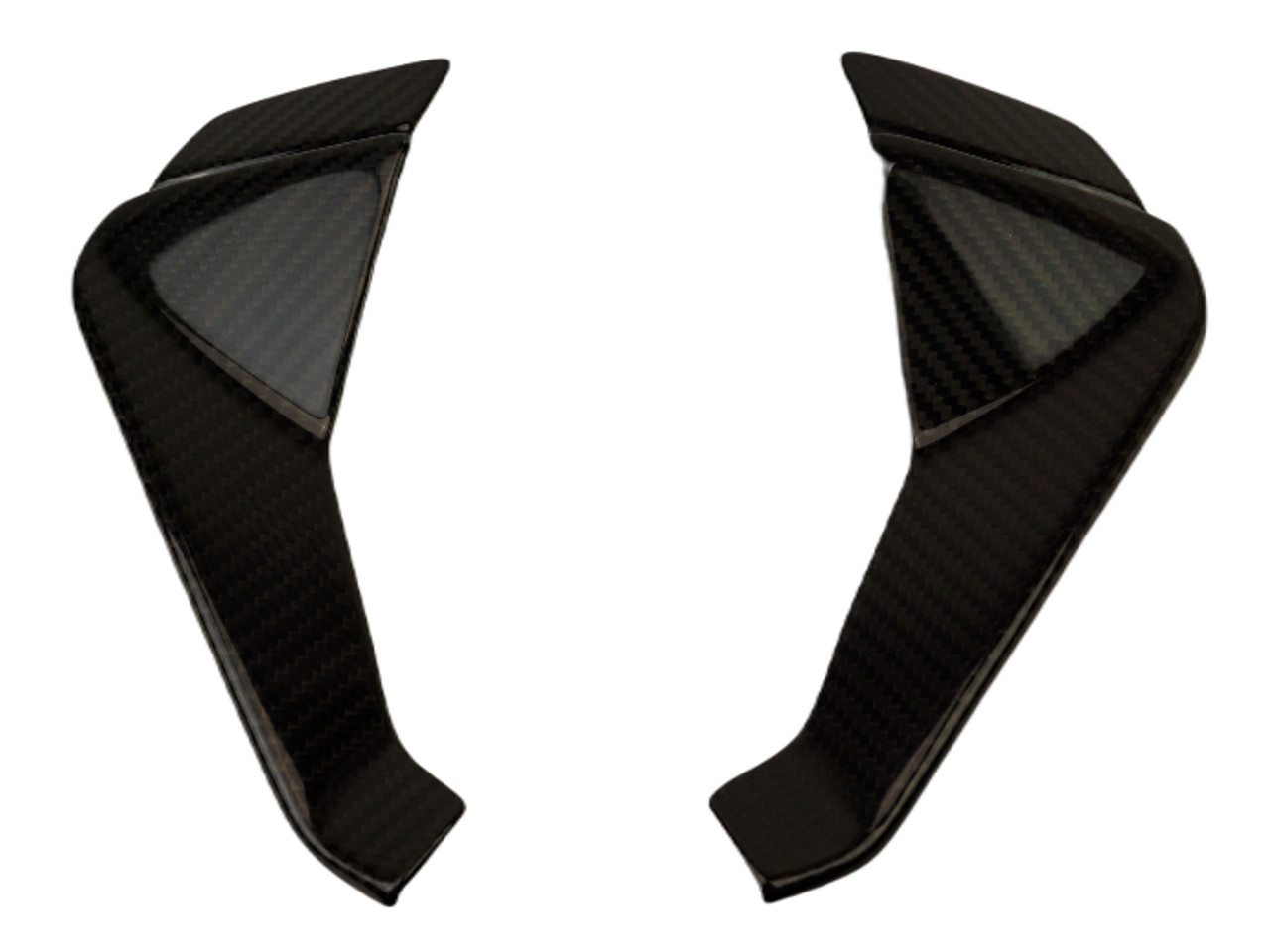 Air Intake Covers in Glossy Twill Weave Carbon Fiber for Aprilia RS660

