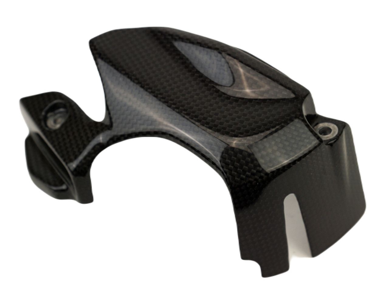 Sprocket Cover in Glossy Plain Weave Carbon Fiber for Ducati Panigale V2