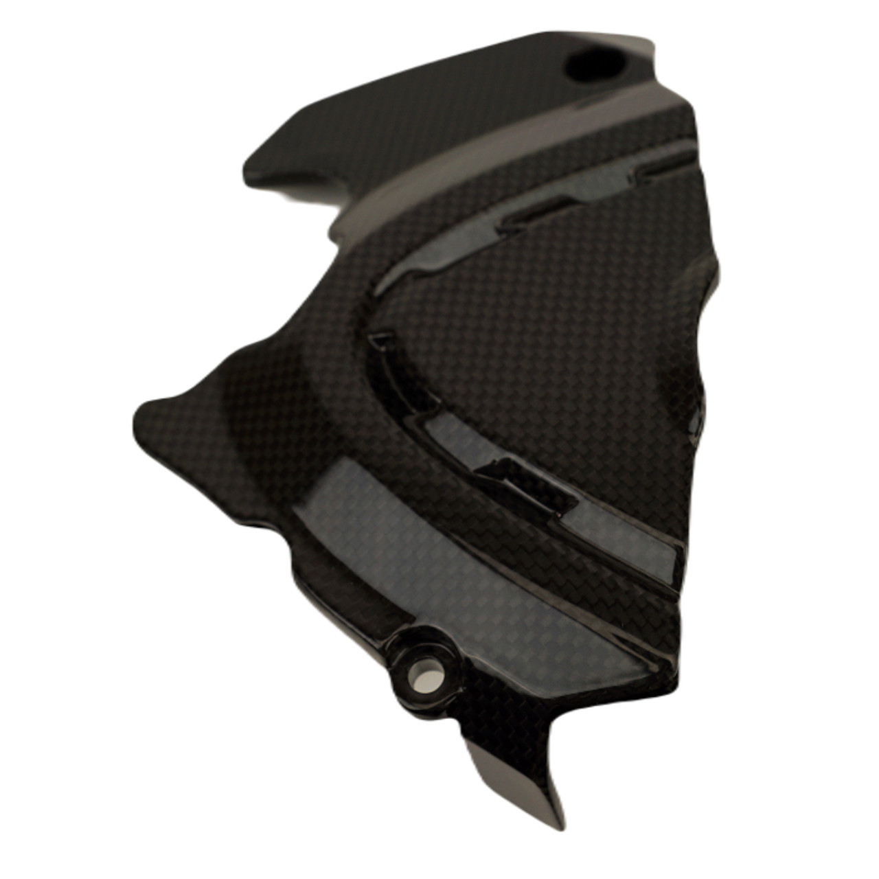 Sprocket Cover in Glossy Plain Weave Carbon Fiber for Ducati Multistrada 950