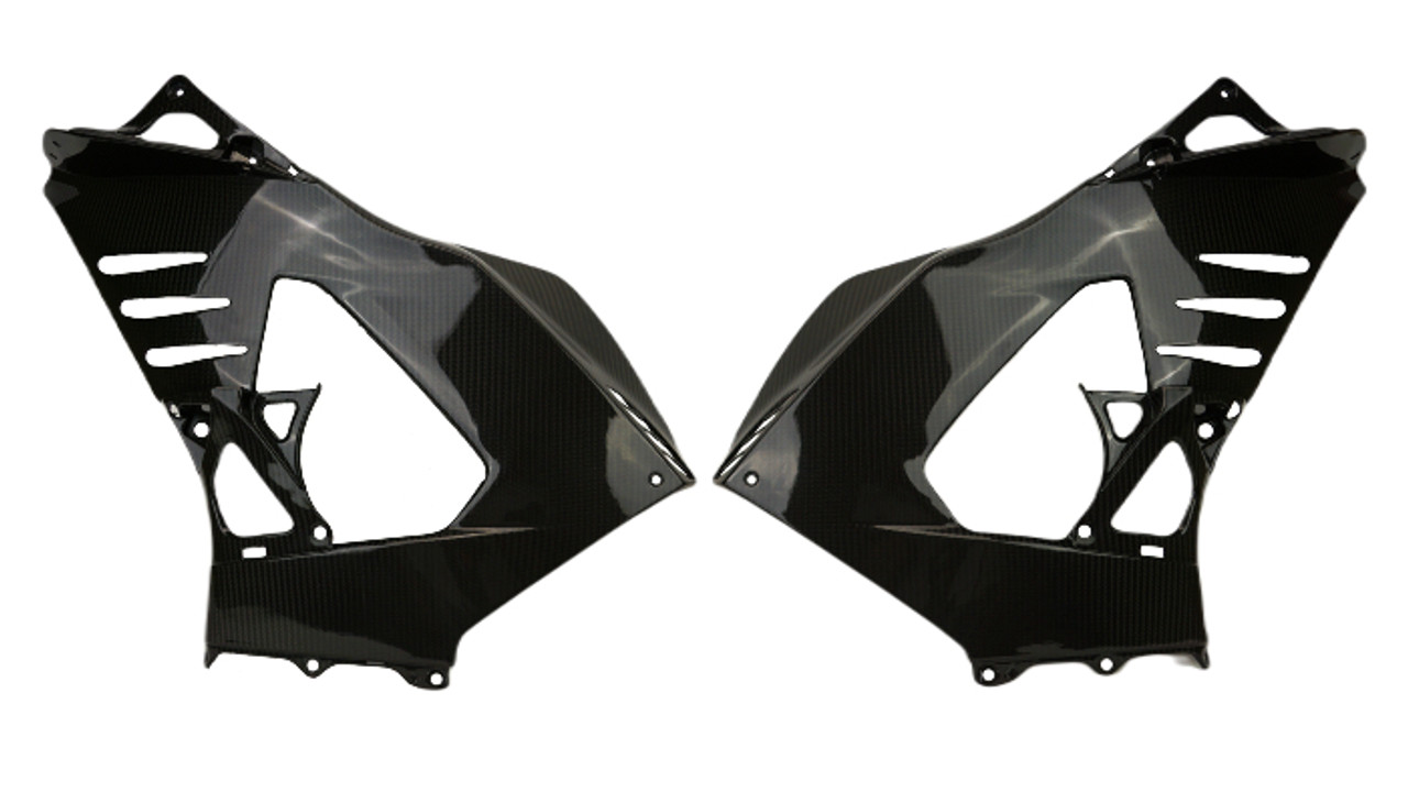 Large Side Panels in Glossy Twill Weave Carbon Fiber for Honda CBR1000RR-R, SP, FIREBLADE 2020-2022

