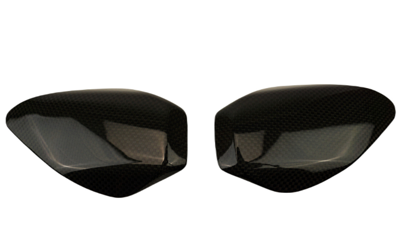 Small Tank Guards in Glossy Plain Weave Carbon Fiber for Ducati Streetfighter V4, Panigale V4

