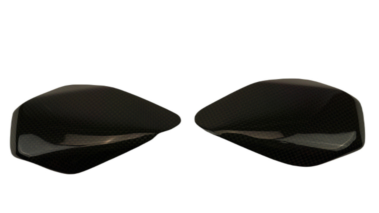 Small Tank Guards in Glossy Plain Weave Carbon Fiber for Ducati Streetfighter V4, Panigale V4

