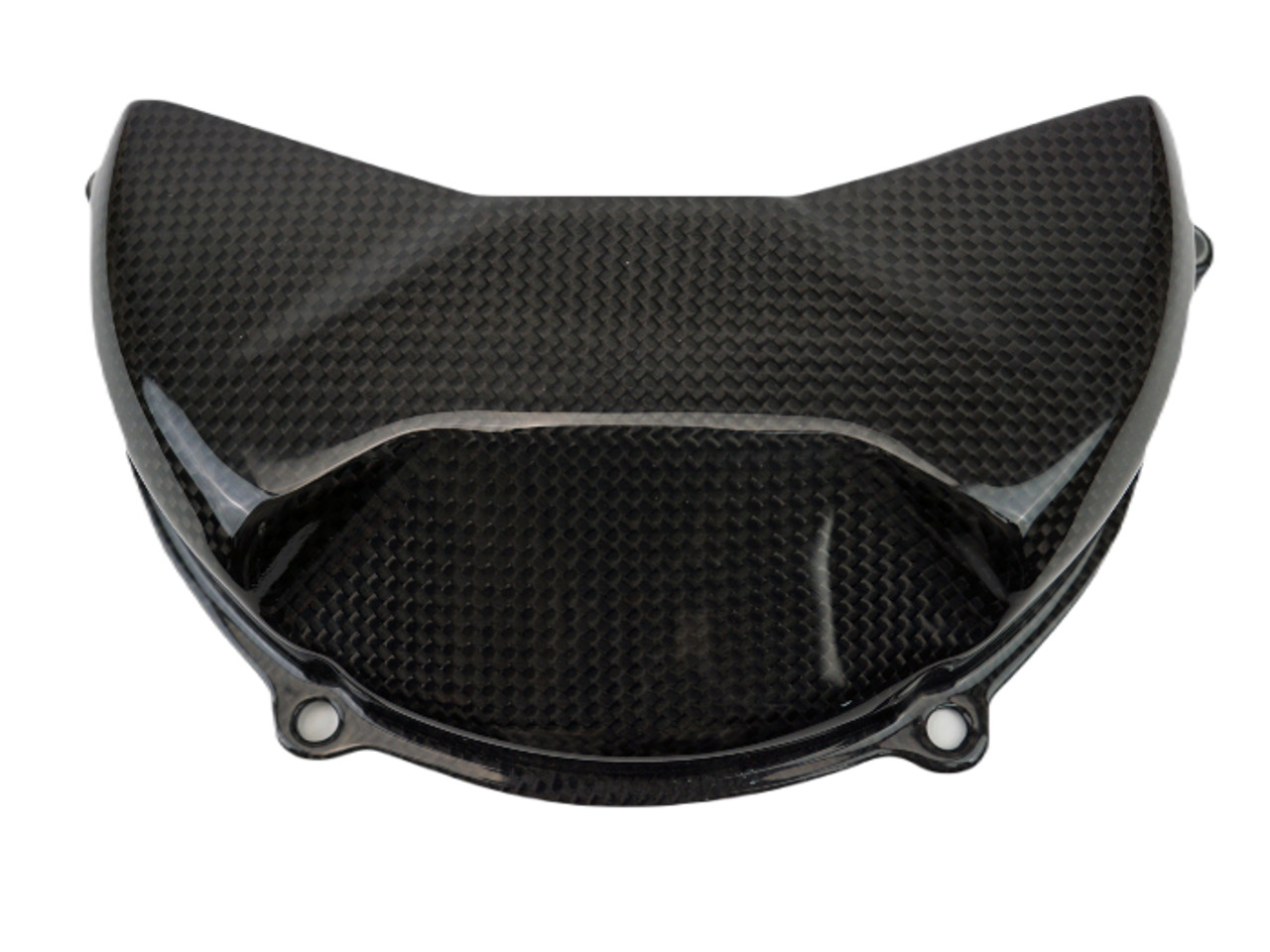 Clutch Cover Guard (Smaller) in Glossy Plain Weave Carbon Fiber for Ducati Streetfighter V4, Panigale V4

