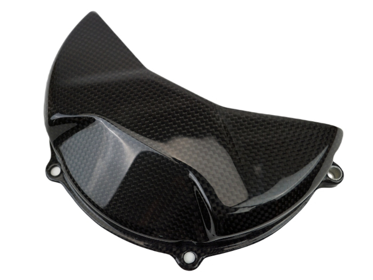 Clutch Cover Guard (Smaller) in Glossy Plain Weave Carbon Fiber for Ducati Streetfighter V4, Panigale V4