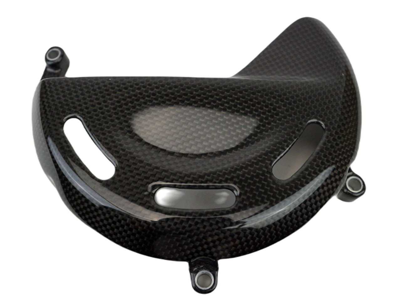 Dry Clutch Cover Guard (Smaller) in Glossy Plain Weave Carbon Fiber for Ducati Streetfighter V4, Panigale V4

