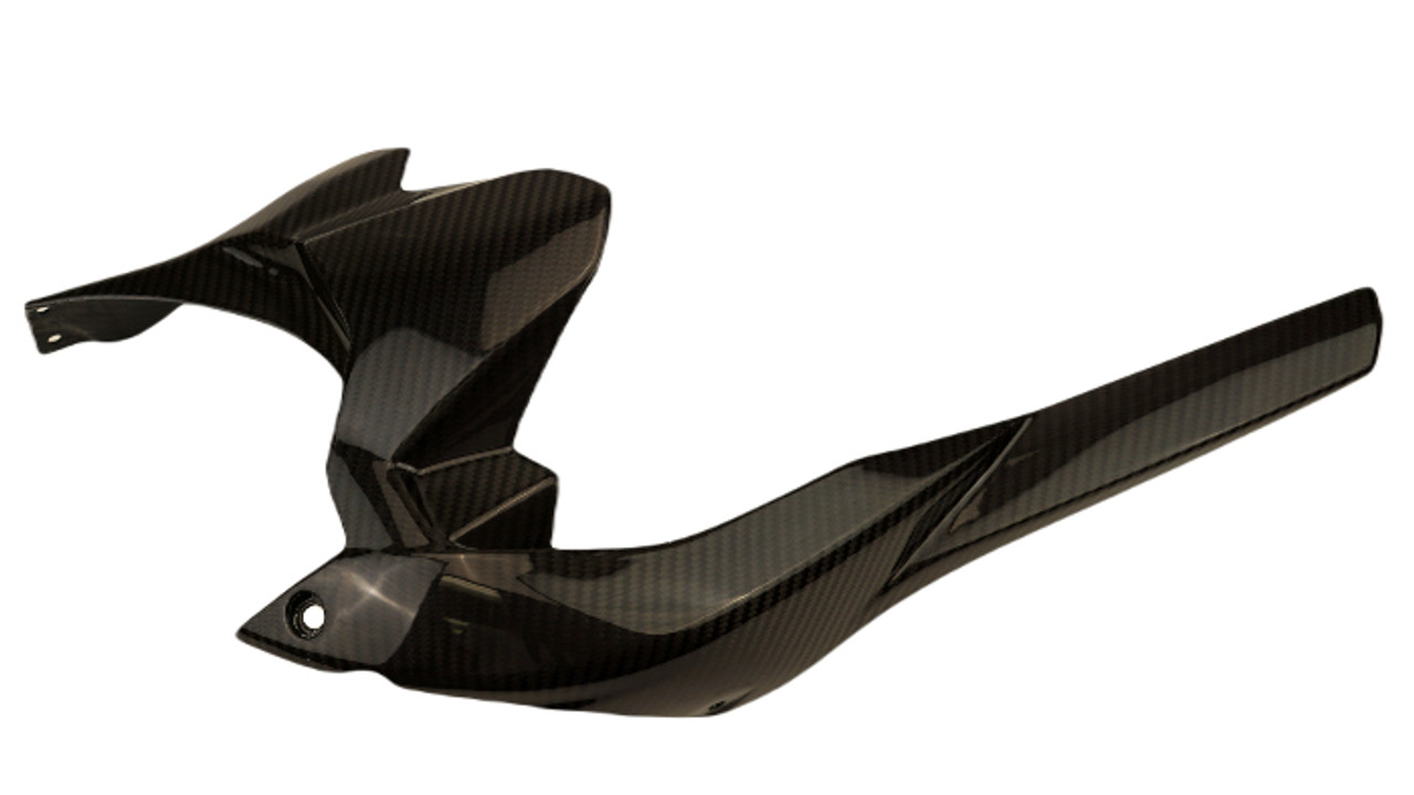 Rear Hugger with Chain Guard in Glossy Twill Weave Carbon Fiber for Kawasaki H2SX