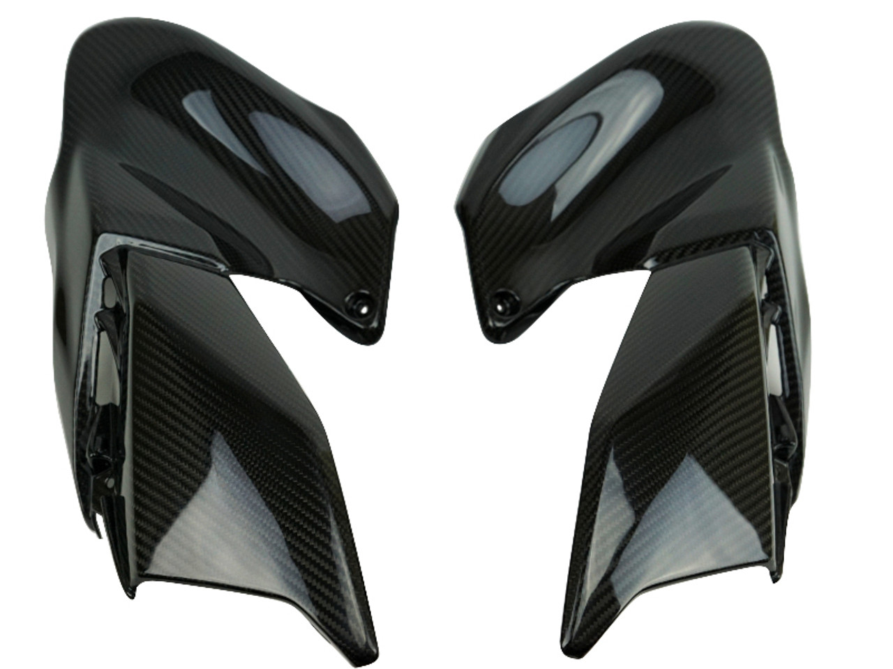 Tank Side Covers in Glossy Twill Weave Carbon Fiber for Kawasaki Z900 2020+
