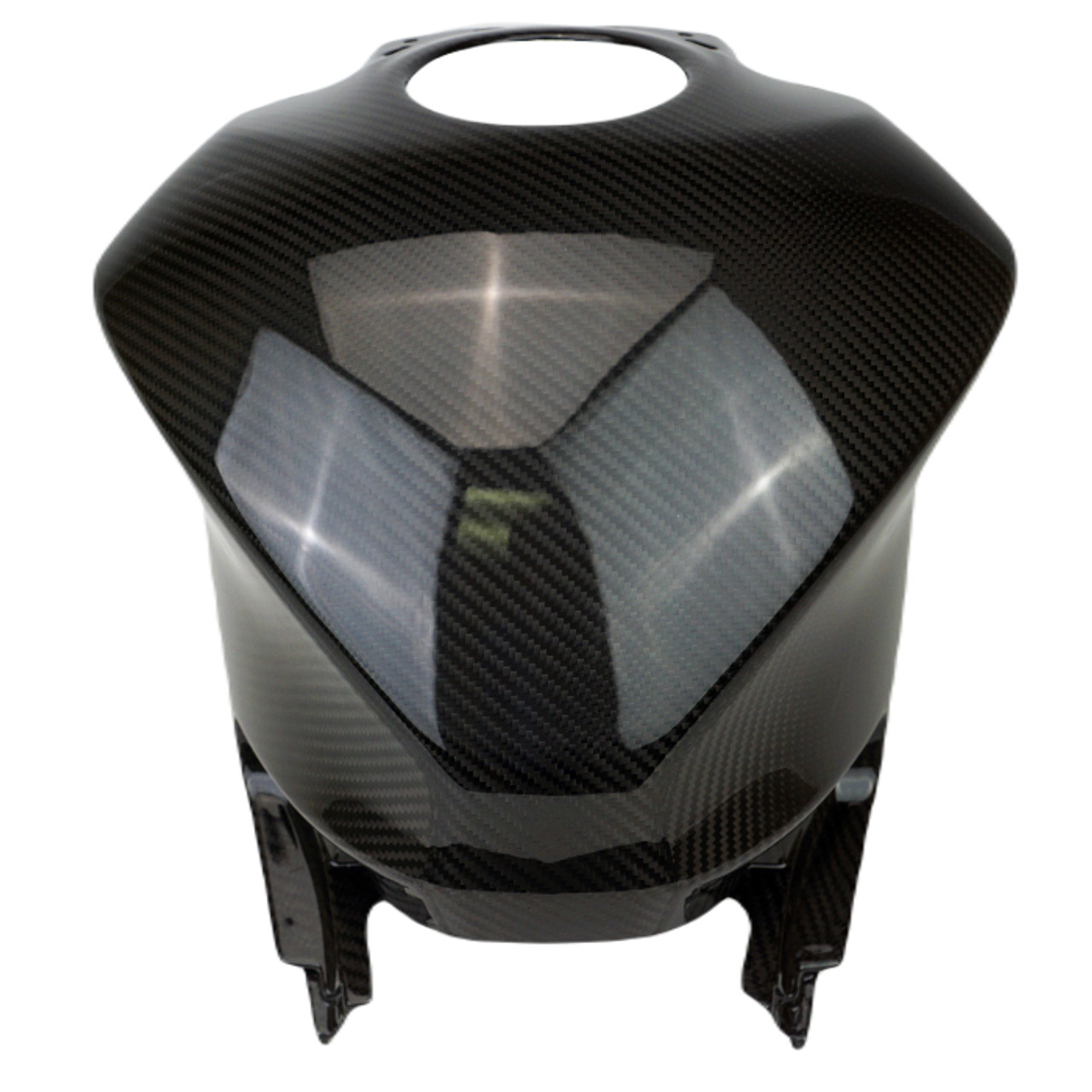 Rear Tank Cover in Glossy Twill Weave Carbon Fiber for Yamaha R3, R25 2019+ 

