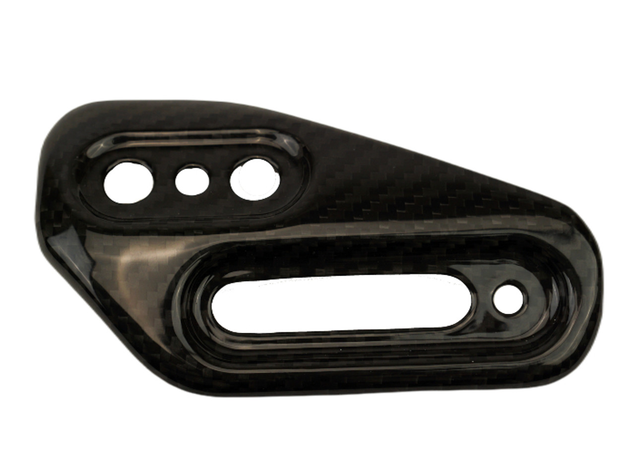 Rear Exhaust Cover in Glossy Twill Weave Carbon Fiber for Yamaha Tenere 700

