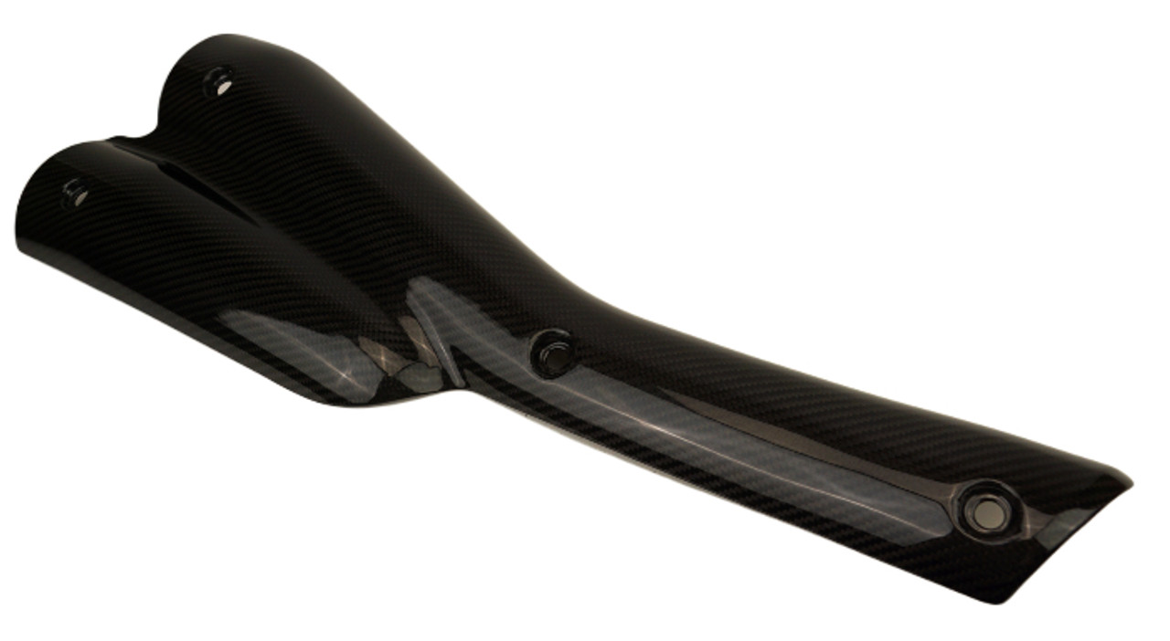 Exhaust Guard in Glossy Twill Weave Carbon Fiber for Harley-Davidson Sportster S