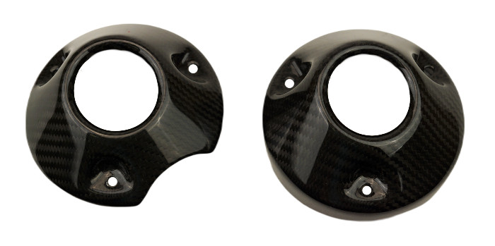 Exhaust End Caps in Glossy Twill Weave Carbon Fiber for Harley-Davidson Sportster S