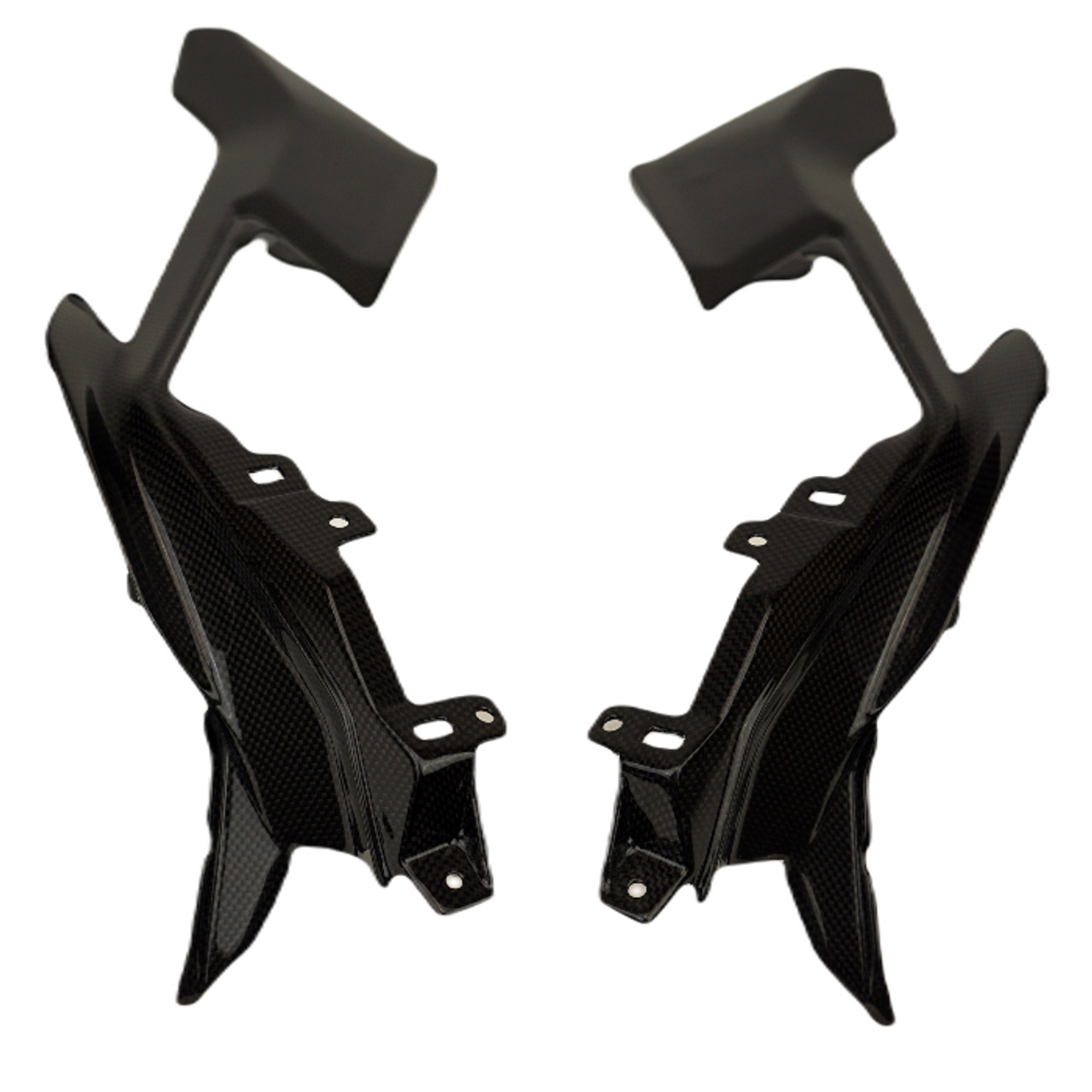 Under Tank Side Panels in Glossy Plain Weave Carbon Fiber for Triumph Street Triple 765 R,S 2023+