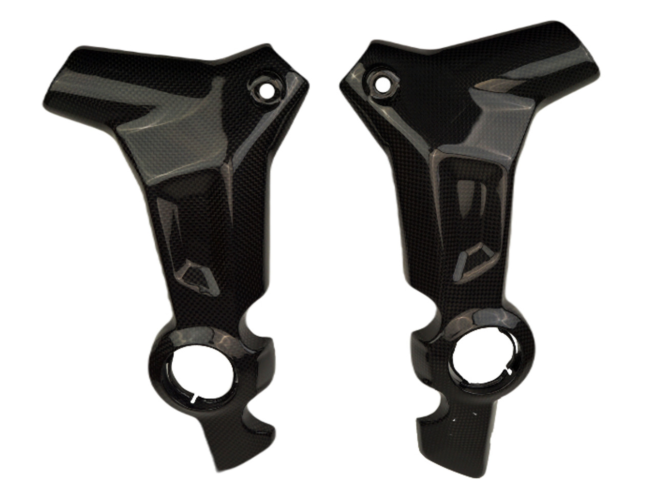 Frame Covers in Glossy Plain Weave Carbon Fiber for Triumph Trident 660

