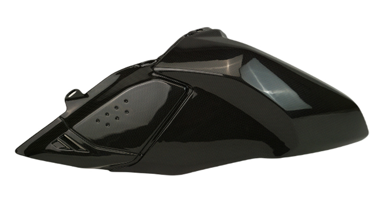 Tank Side Covers in Glossy Plain Weave Carbon Fiber for Ducati Hypermotard 698 Mono 