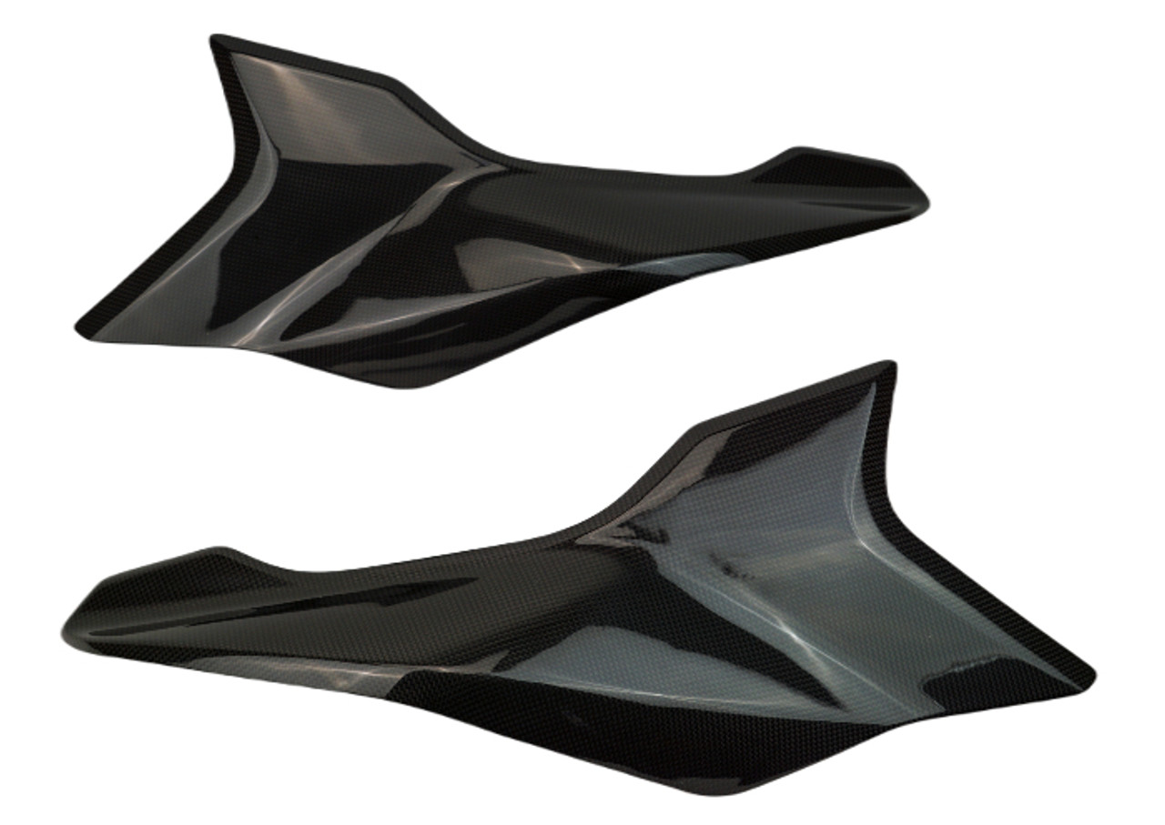 Under Seat Covers in Glossy Plain Weave Carbon Fiber for Ducati Hypermotard 698 Mono

