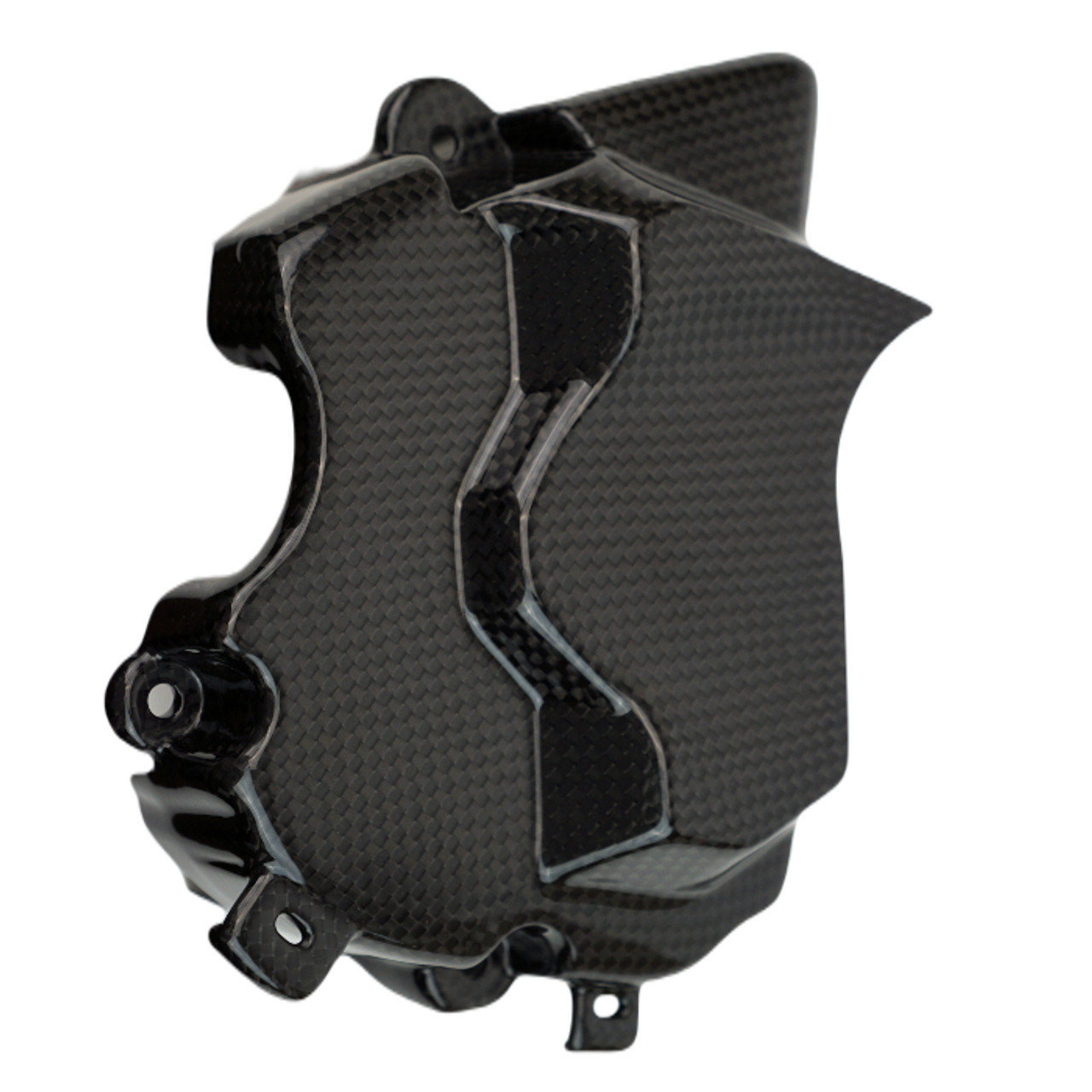 Sprocket Cover in Glossy Plain Weave Carbon Fiber for Ducati Hypermotard 698 Mono