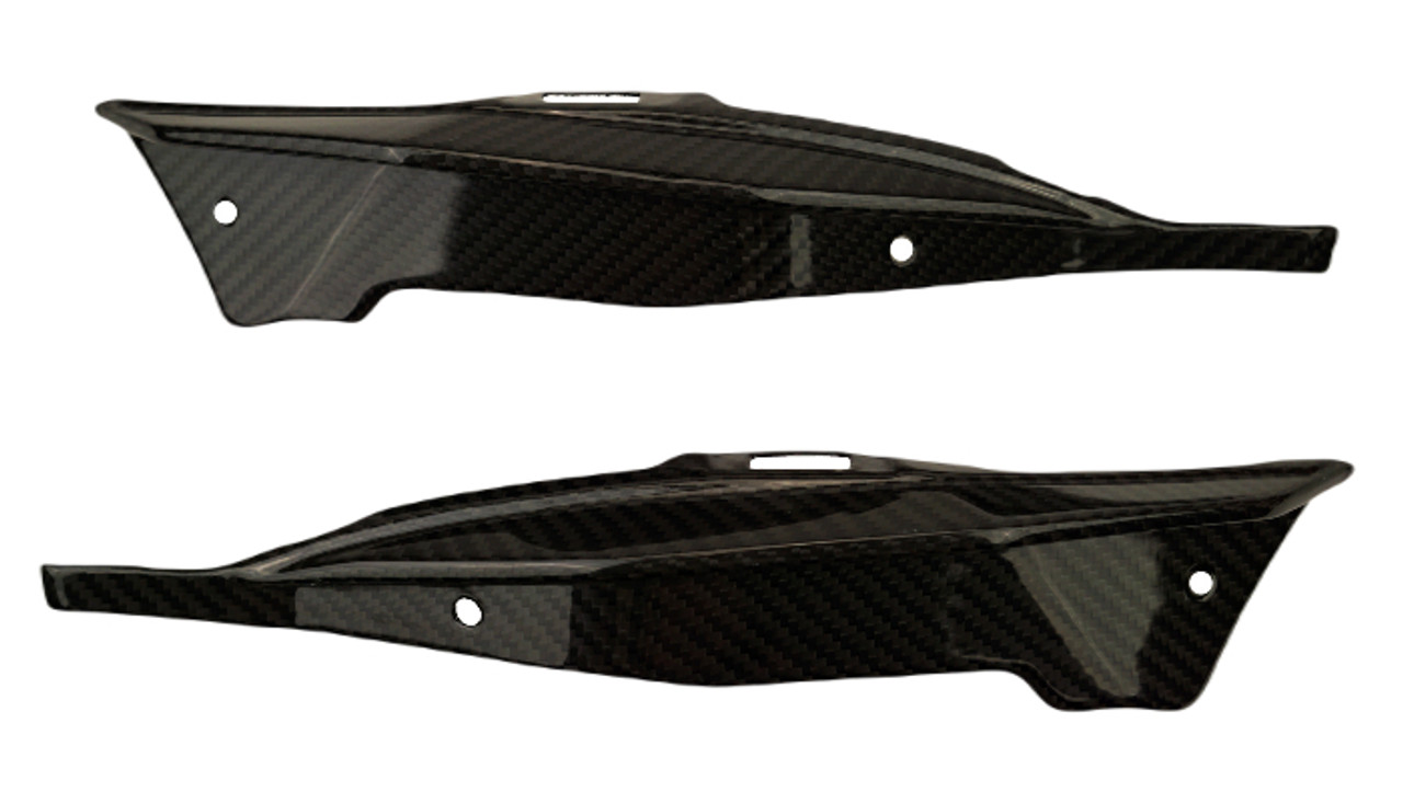 Under Tank Panels in Glossy Twill Weave Carbon Fiber for Kawasaki ZX4RR 