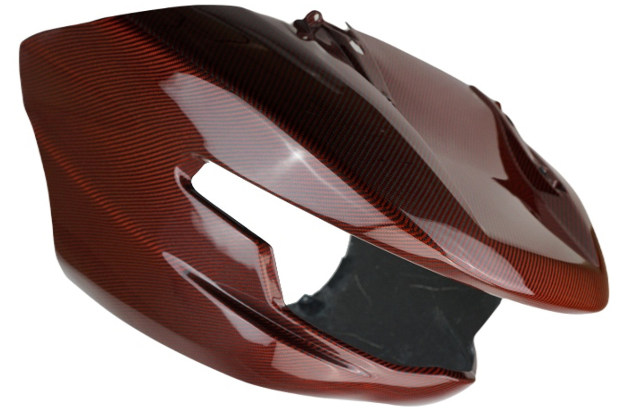 Front Fairing in Black and Orange Carbon Fiber for Harley-Davidson Road Glide 2024+