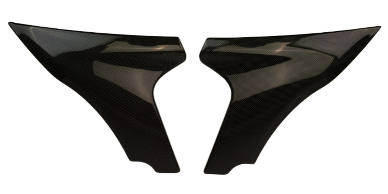 Front Fairing Lowers in 100% Carbon Fiber for Harley-Davidson Road Glide 2024+ shown in Glossy Plain Weave