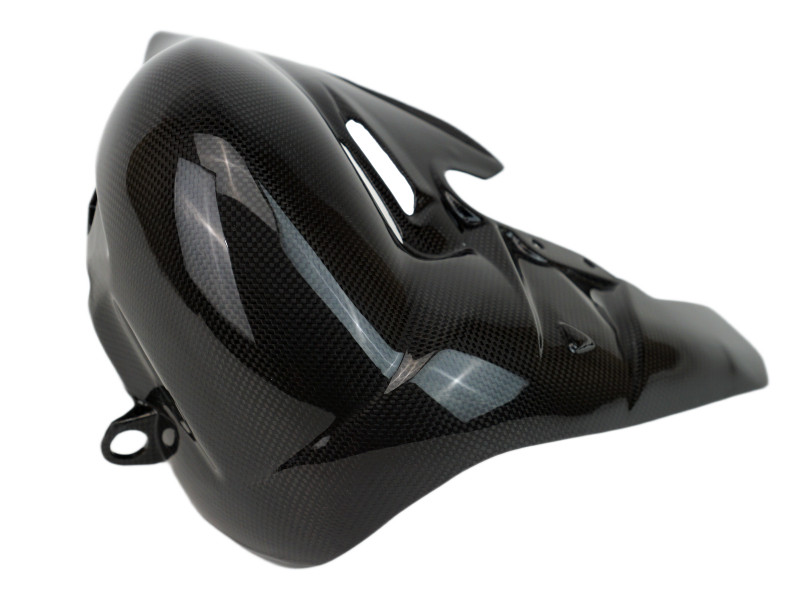Exhaust Cover in Glossy Plain Weave Carbon Fiber for Ducati Panigale V4 2025+
