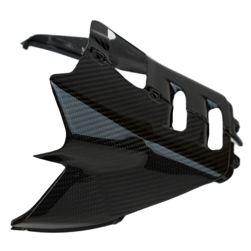Belly Pan Infills in Glossy Twill Weave Carbon Fiber for Ducati Panigale V4 2025+

