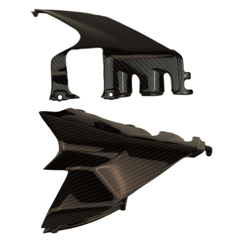Belly Pan Infills in Glossy Twill Weave Carbon Fiber for Ducati Panigale V4 2025+