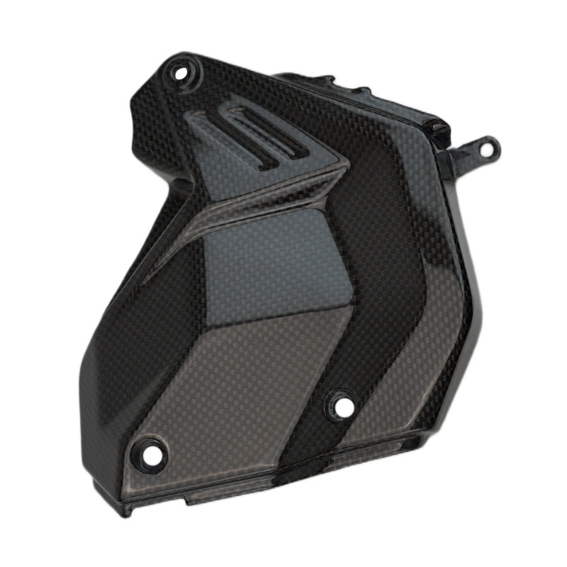Left Side Engine Cover in Glossy Plain Weave Carbon Fiber for Ducati Panigale V4 2025+