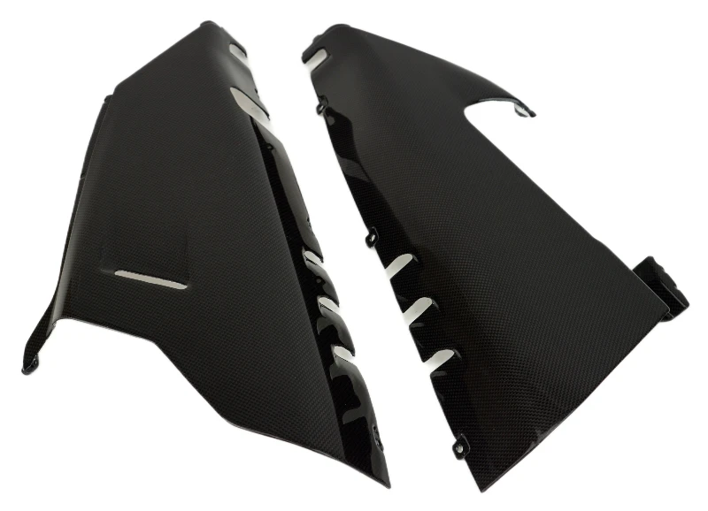 Exhaust Covers for Akrapovic in Glossy Plain Weave Carbon Fiber for Ducati Panigale V4 2025+ 