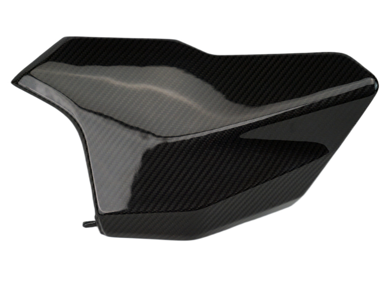 Left Under Seat Side Panel in Glossy Twill Weave Carbon Fiber for KTM Duke 390 2024+
