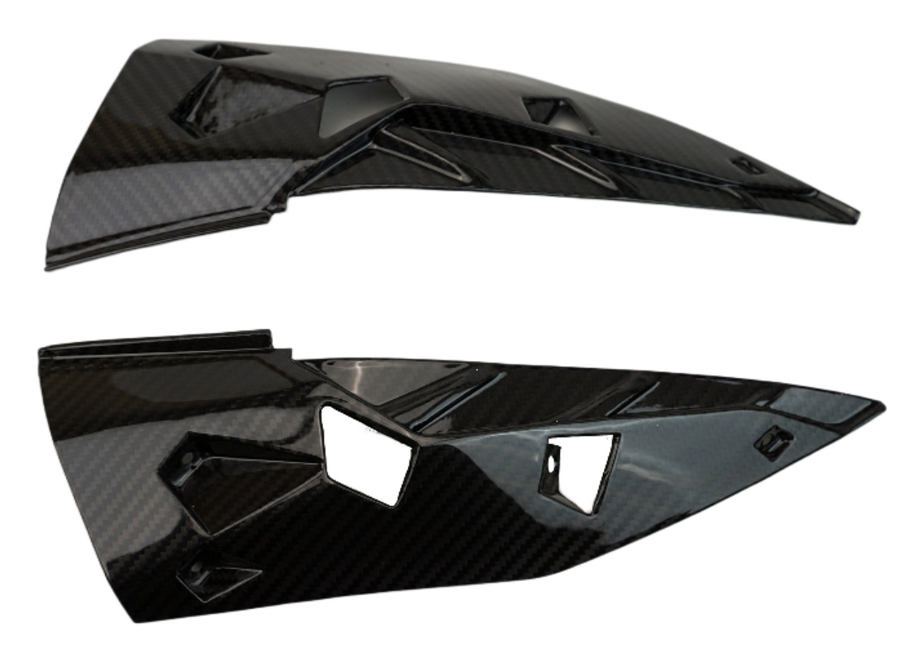 Front Fairing Inner Panels in Glossy Twill Weave Carbon Fiber for Aprilia RS457

