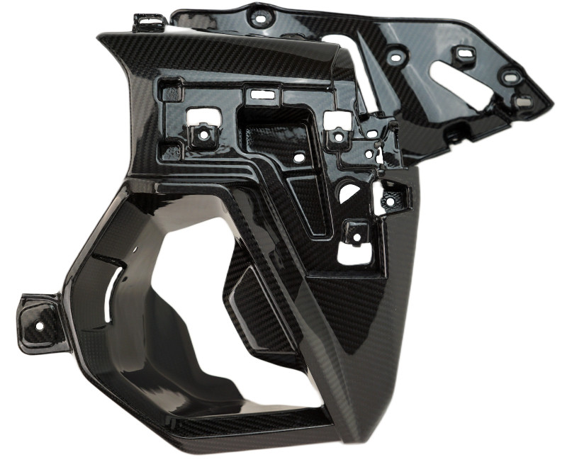 Lower Radiator Covers in Glossy Twill Weave Carbon Fiber for BMW R1300GS ADV 2025+ 