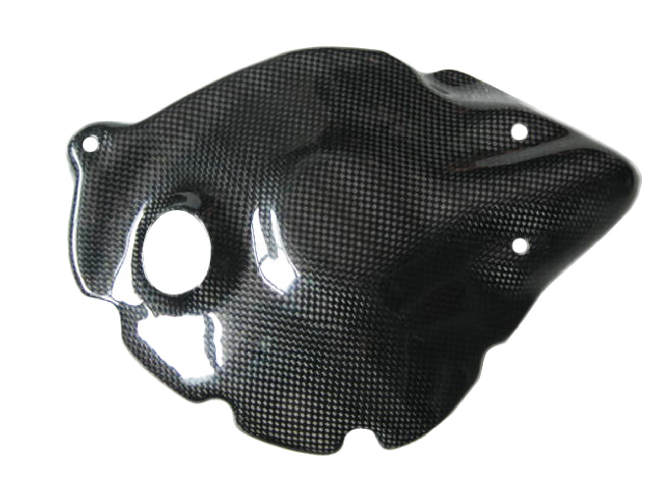 Glossy Plain Weave Carbon Fiber Clutch Cover Cover (Kevlar inside) for Yamaha R1 09-14