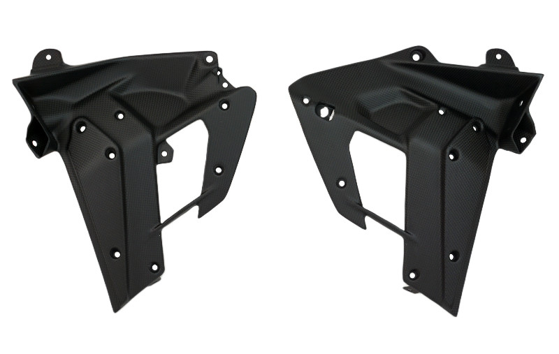 Inner Radiator Covers in Matte Plain Weave Carbon Fiber for Ducati Streetfighter V2 2025+

