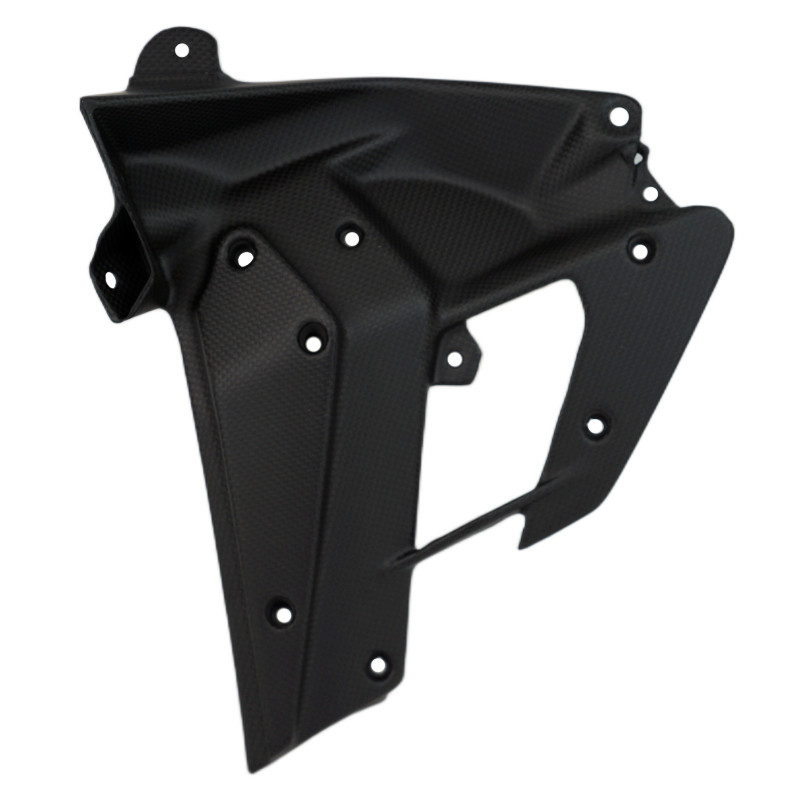 Left Side Inner Radiator Cover in Matte Plain Weave Carbon Fiber for Ducati Streetfighter V2 2025+
