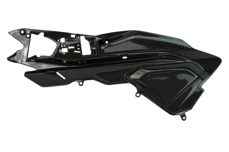 Left Side of Large Upper Side Panels in Glossy Plain Weave Carbon Fiber for Ducati XDiavel V4 2025+ 