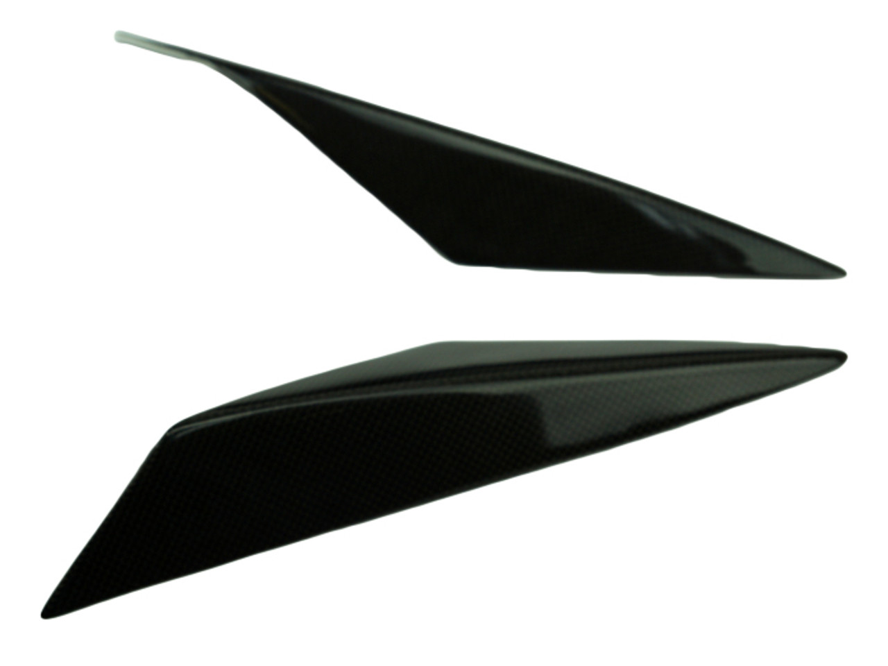 Tank Sliders in Glossy Twill Weave Shown for KTM 1290 Super Duke R 2014-2019, GT 2017-2024.