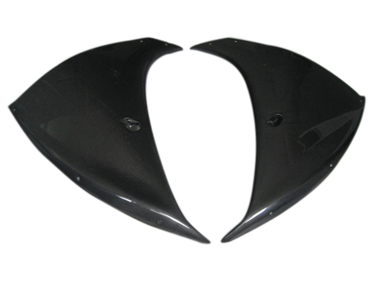 Glossy Plain Weave Carbon Fiber Side Panels for Yamaha R1 09-14